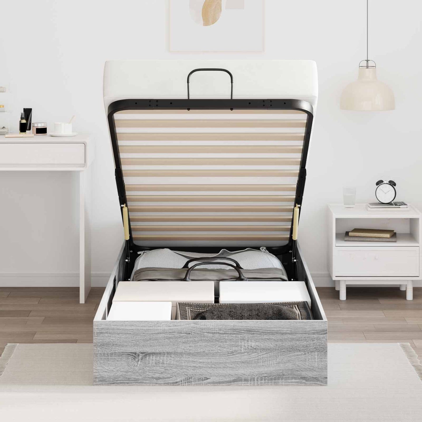Letto ottomano Sonoma grigia 203 x 100 x 25 cm | homemem39