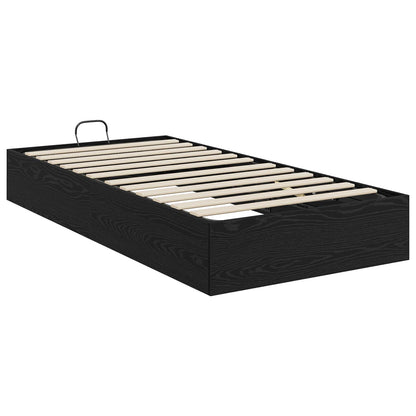 Letto ottomano con archiviazione Rovere Nero 203 x 90 x 25 cm | homemem39