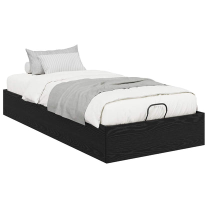 Letto ottomano con archiviazione Rovere Nero 203 x 90 x 25 cm | homemem39