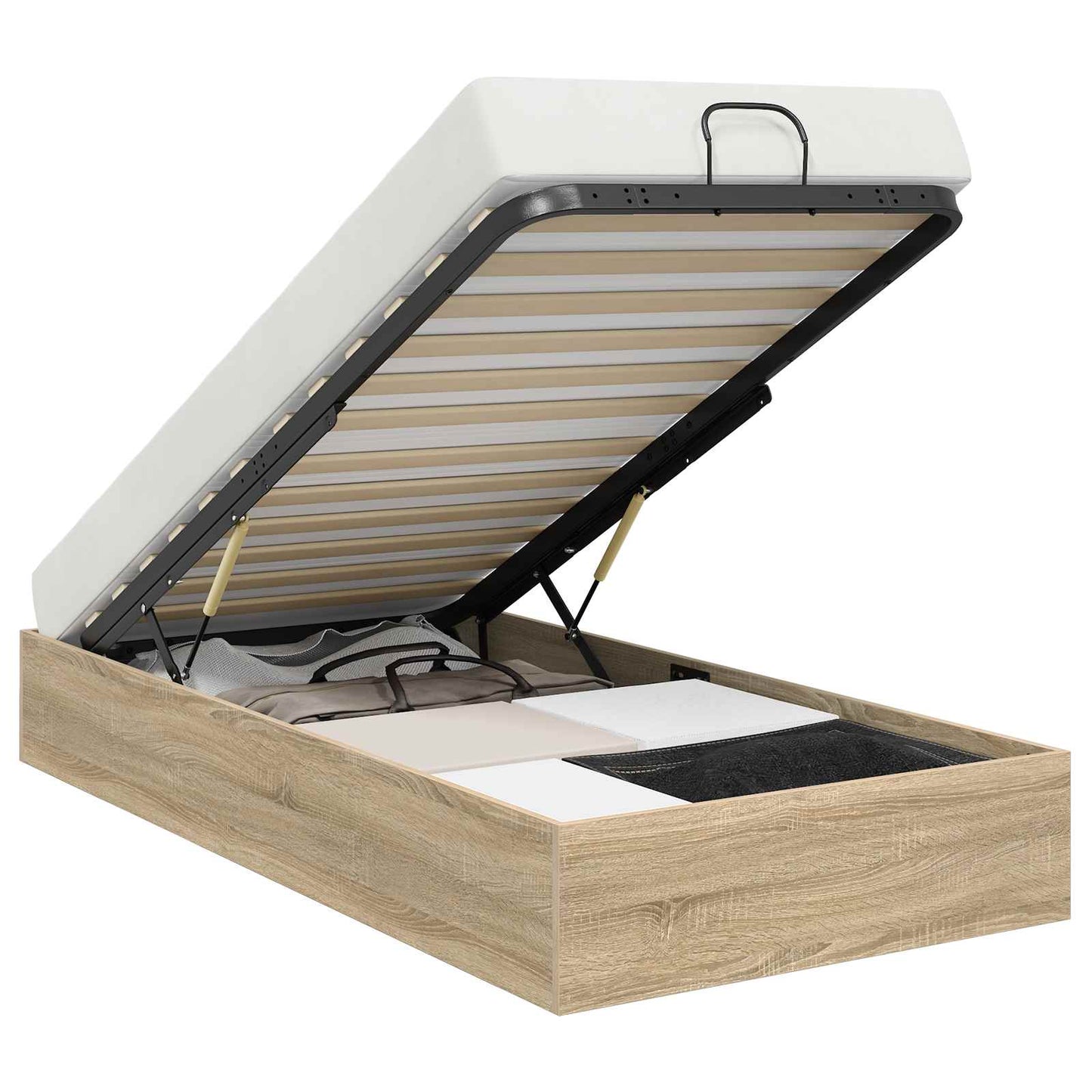 Letto ottomano con archiviazione Rovere Sonoma 203 x 90 x 25 cm | homemem39