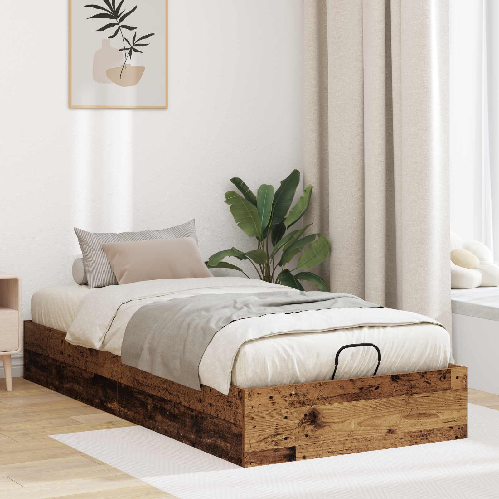 Letto ottomano con archiviazione Legno vecchio 203 x 90 x 25 cm | homemem39