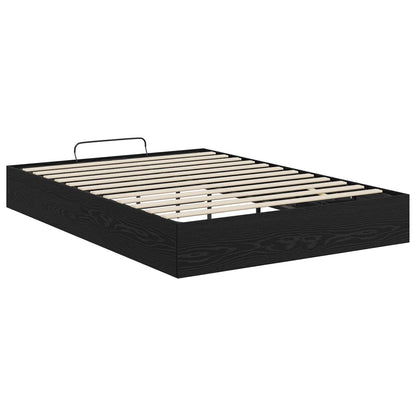 Letto ottomano con archiviazione Rovere Nero 193 x 140 x 25 cm | homemem39