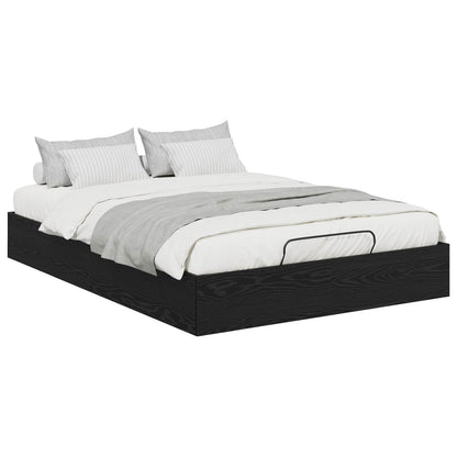 Letto ottomano con archiviazione Rovere Nero 193 x 140 x 25 cm | homemem39