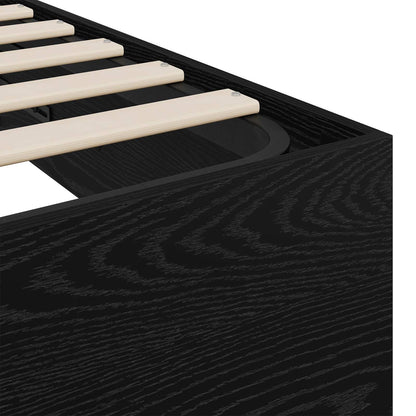 Letto ottomano con archiviazione Rovere Nero 193 x 135 x 25 cm | homemem39