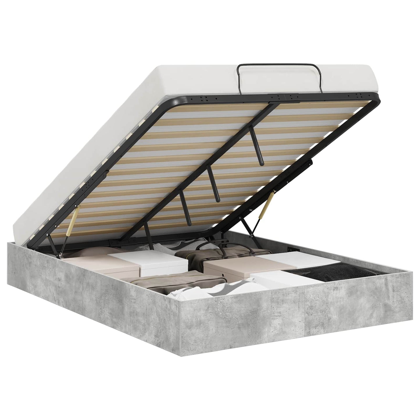 Letto ottomano Grigio Cemento 135 x 190 cm Legno ingegnerizzato | homemem39