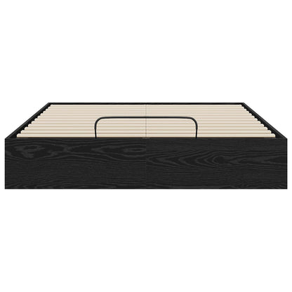 Letto ottomano con archiviazione Rovere Nero 193 x 120 x 25 cm | homemem39