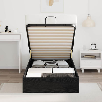 Letto ottomano con archiviazione Rovere Nero 193 x 90 x 25 cm | homemem39