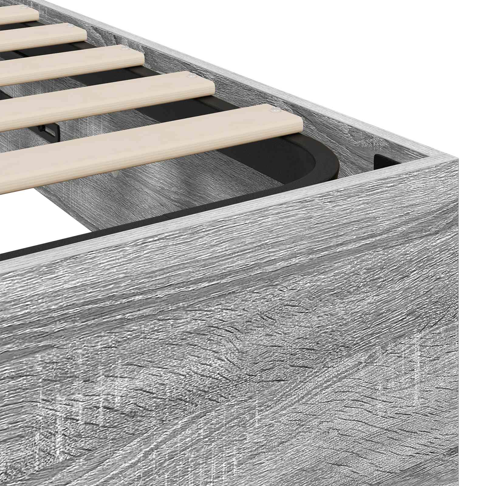 Letto ottomano con archiviazione Sonoma grigia 193 x 90 x 25 cm | homemem39