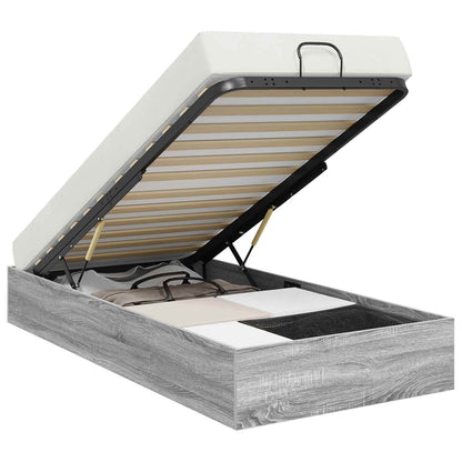 Letto ottomano con archiviazione Sonoma grigia 193 x 90 x 25 cm | homemem39