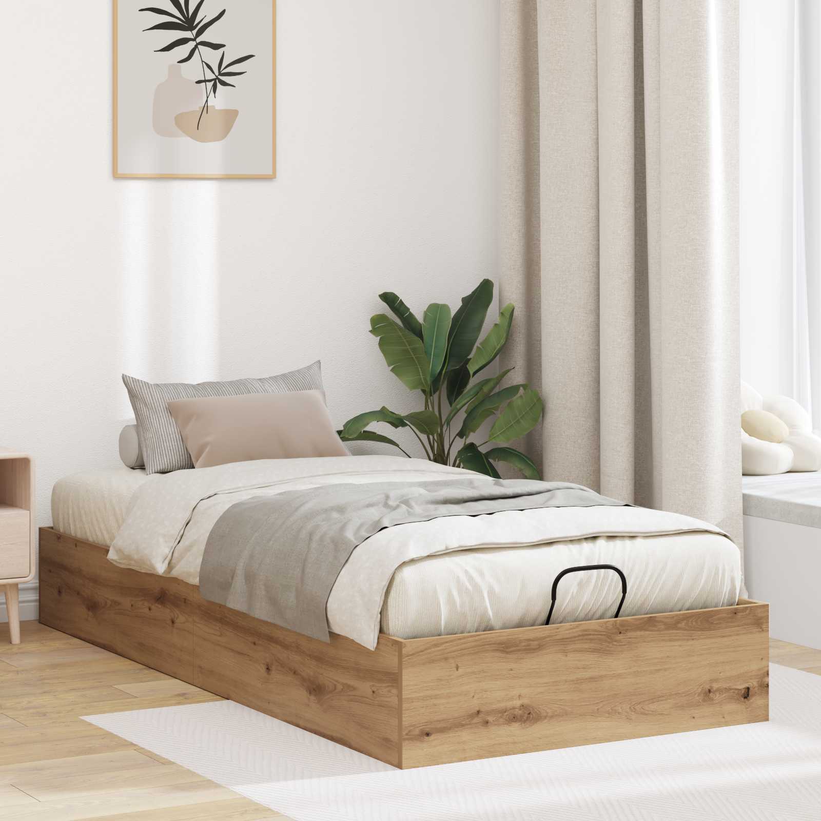 Letto ottomano con archiviazione Rovere Artigianale 90 x 190 cm | homemem39