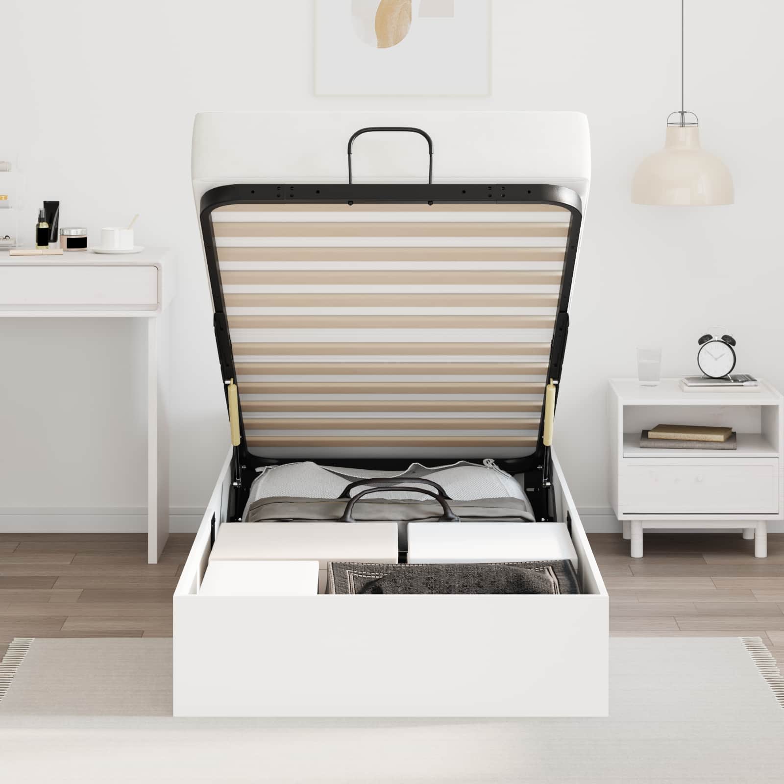 Letto ottomano Bianco 75,5 x 190 cm Legno ingegnerizzato | homemem39