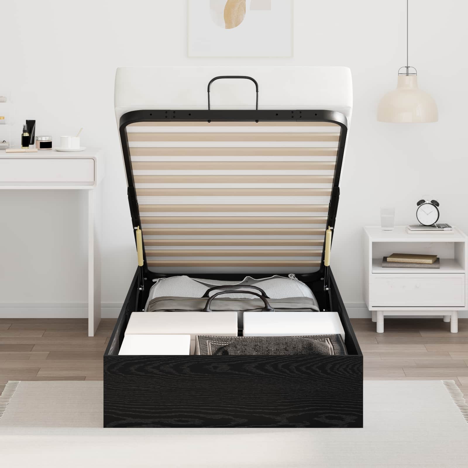 Letto ottomano Rovere Nero 75,5 x 190 cm Legno ingegnerizzato | homemem39