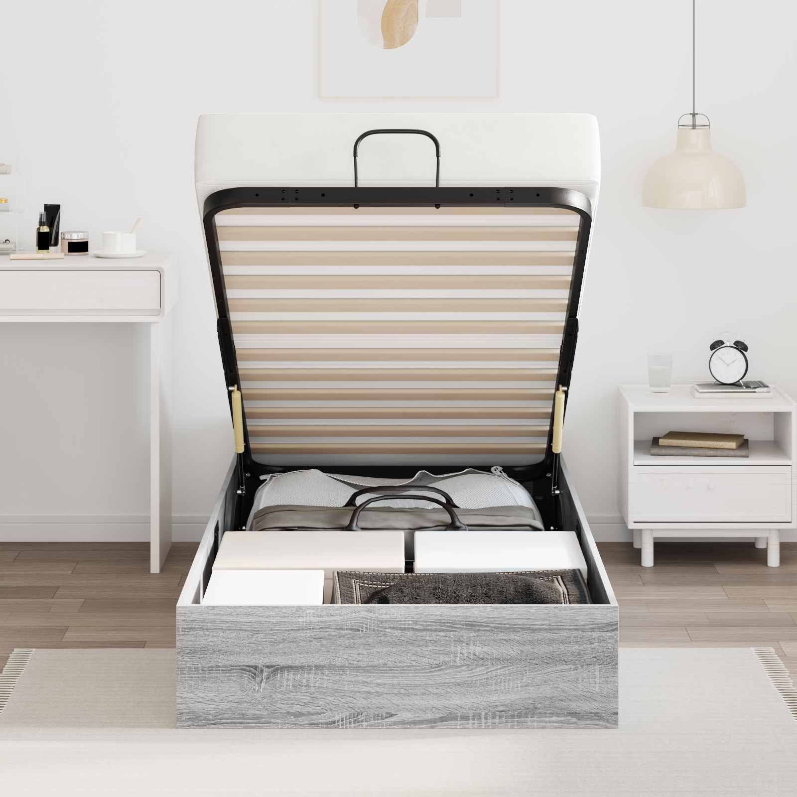 Letto ottomano Sonoma grigia 193 x 75,5 x 25 cm | homemem39