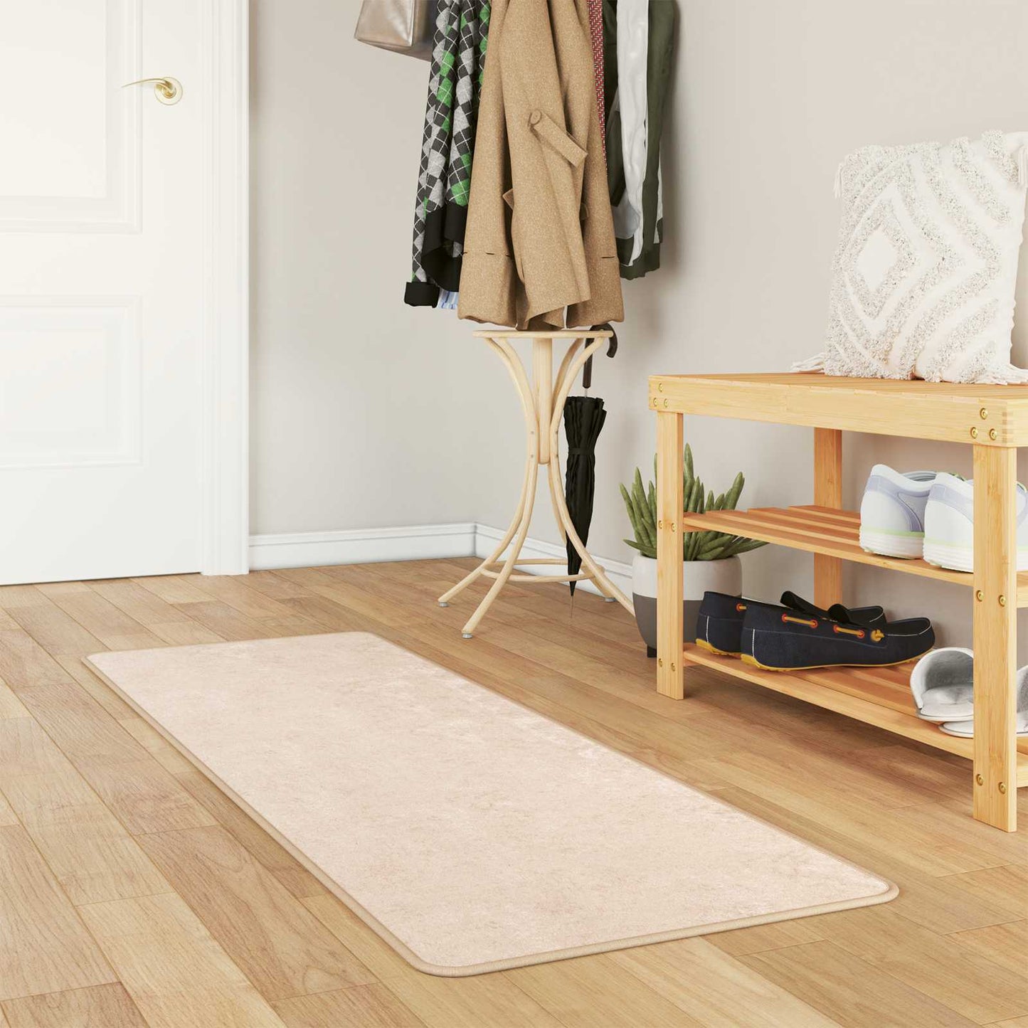 Runner Tappeto MARSA Crema 50 x 200 cm Poliestere e PVC | homemem39