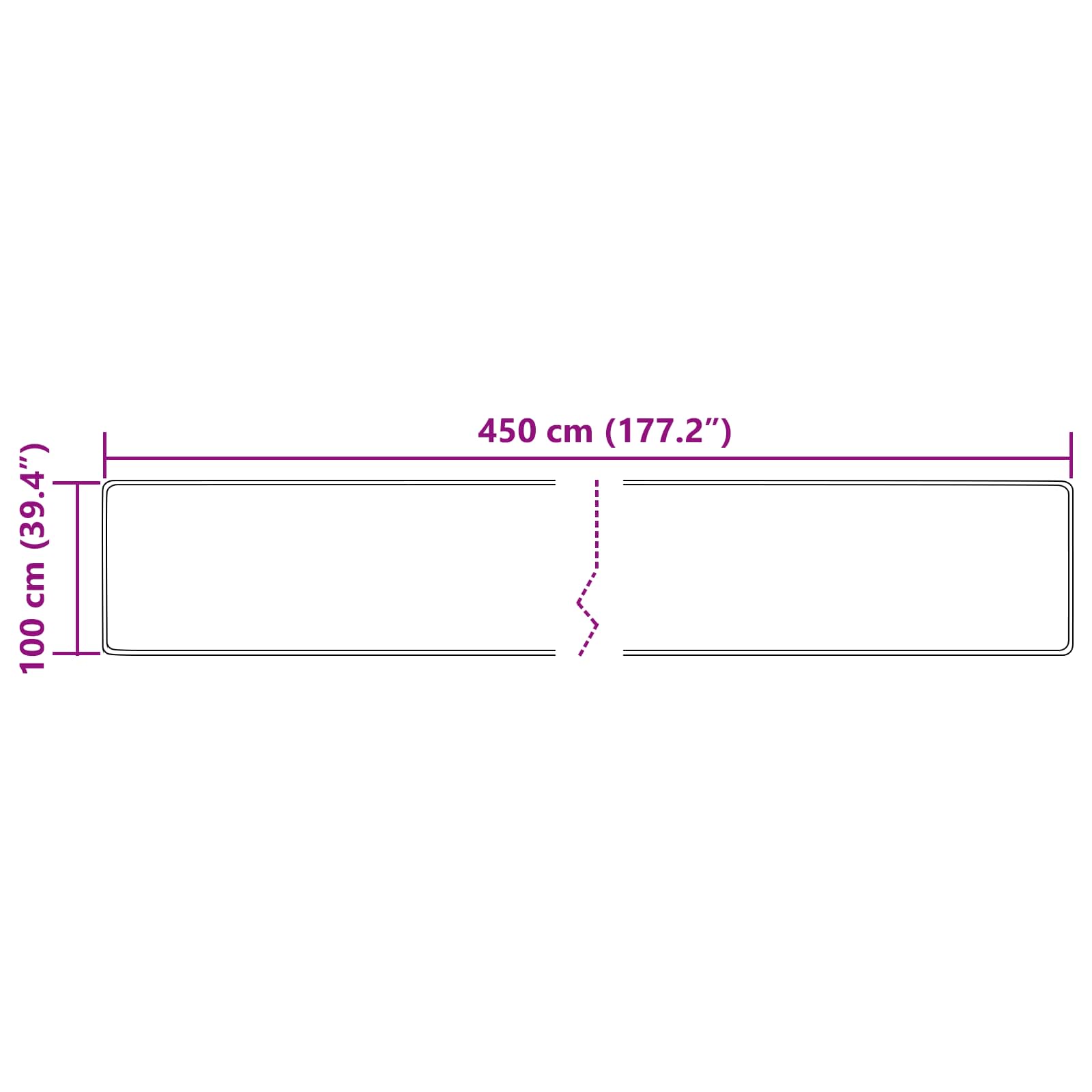 Runner Tappeto MARSA Crema 100 x 450 cm Poliestere e PVC | homemem39