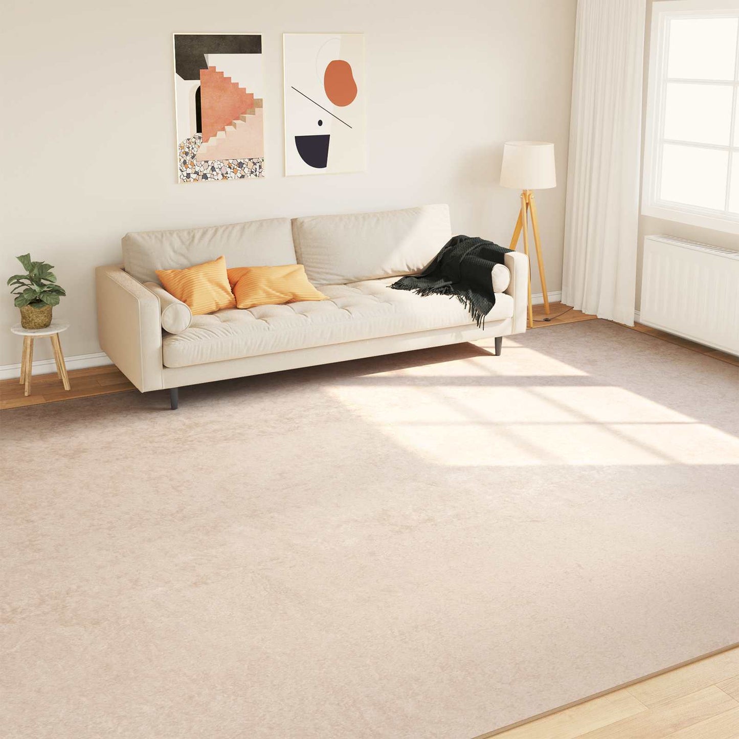 Runner Tappeto MARSA Crema 300 x 400 cm Poliestere e PVC
