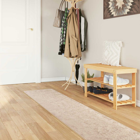 Runner Tappeto MARSA Beige 50 x 450 cm Poliestere e PVC