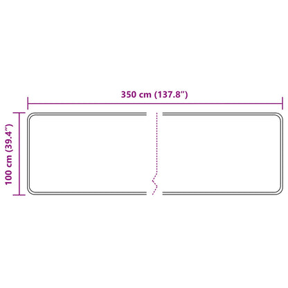 Runner Tappeto MARSA Beige 100 x 350 cm Poliestere e PVC