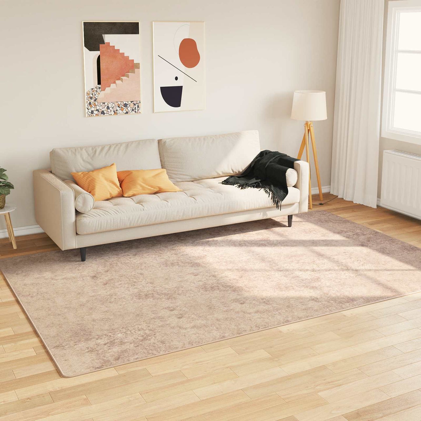 Runner Tappeto MARSA Beige 190 x 300 cm Poliestere e PVC | homemem39