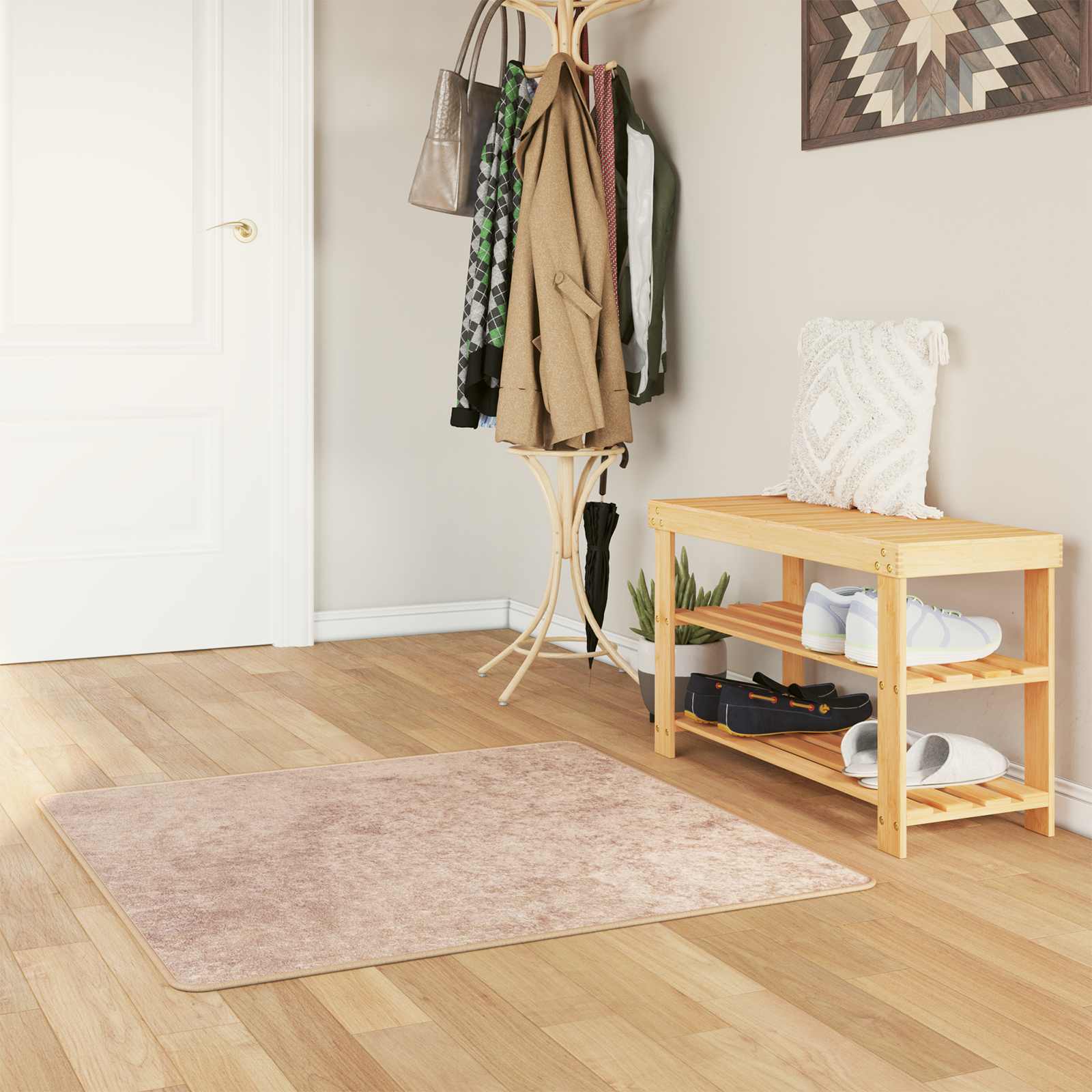 Runner Tappeto MARSA Sabbia 100 x 100 cm Poliestere e PVC | homemem39