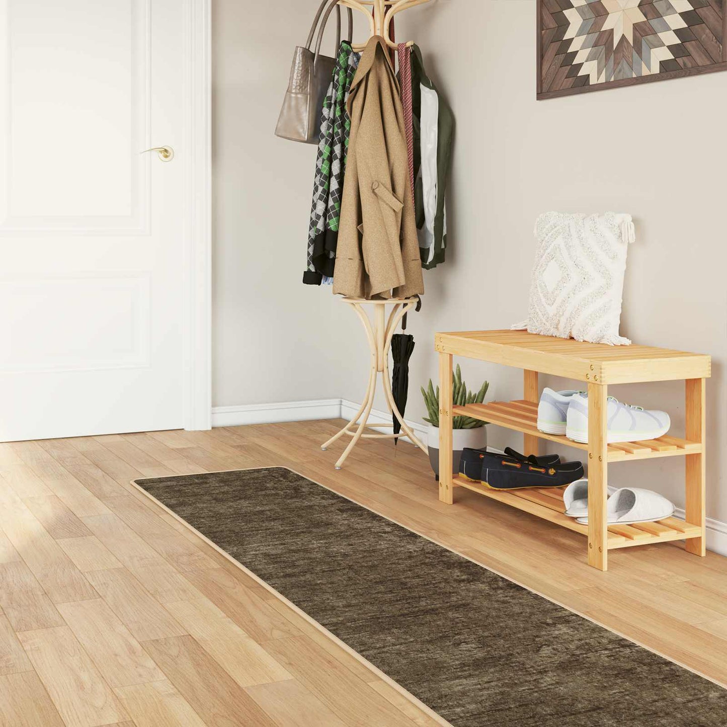 Runner Tappeto MARSA Verde Foresta 50 x 400 cm Poliestere e PVC | homemem39