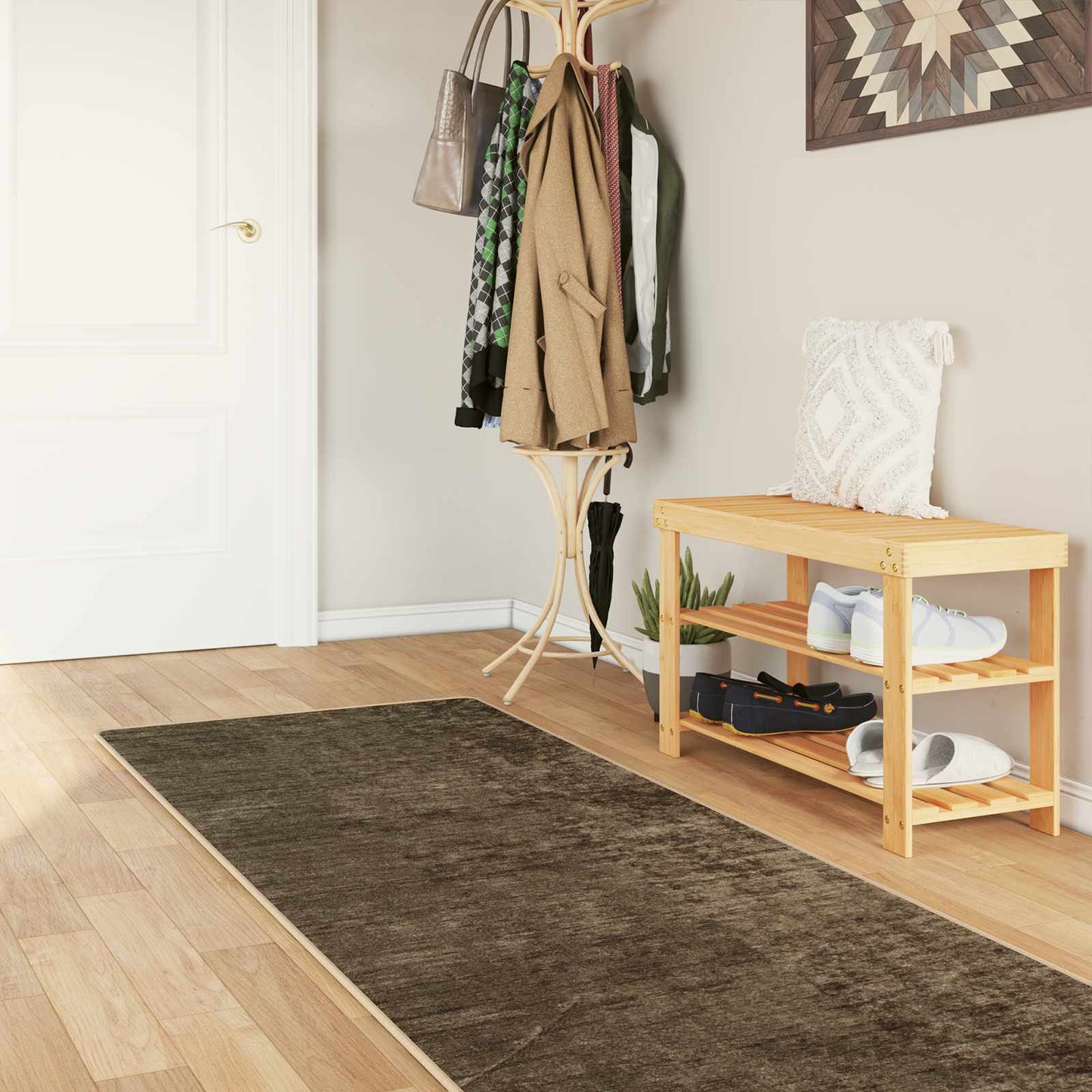 Runner Tappeto MARSA Verde Foresta 80 x 300 cm Poliestere e PVC