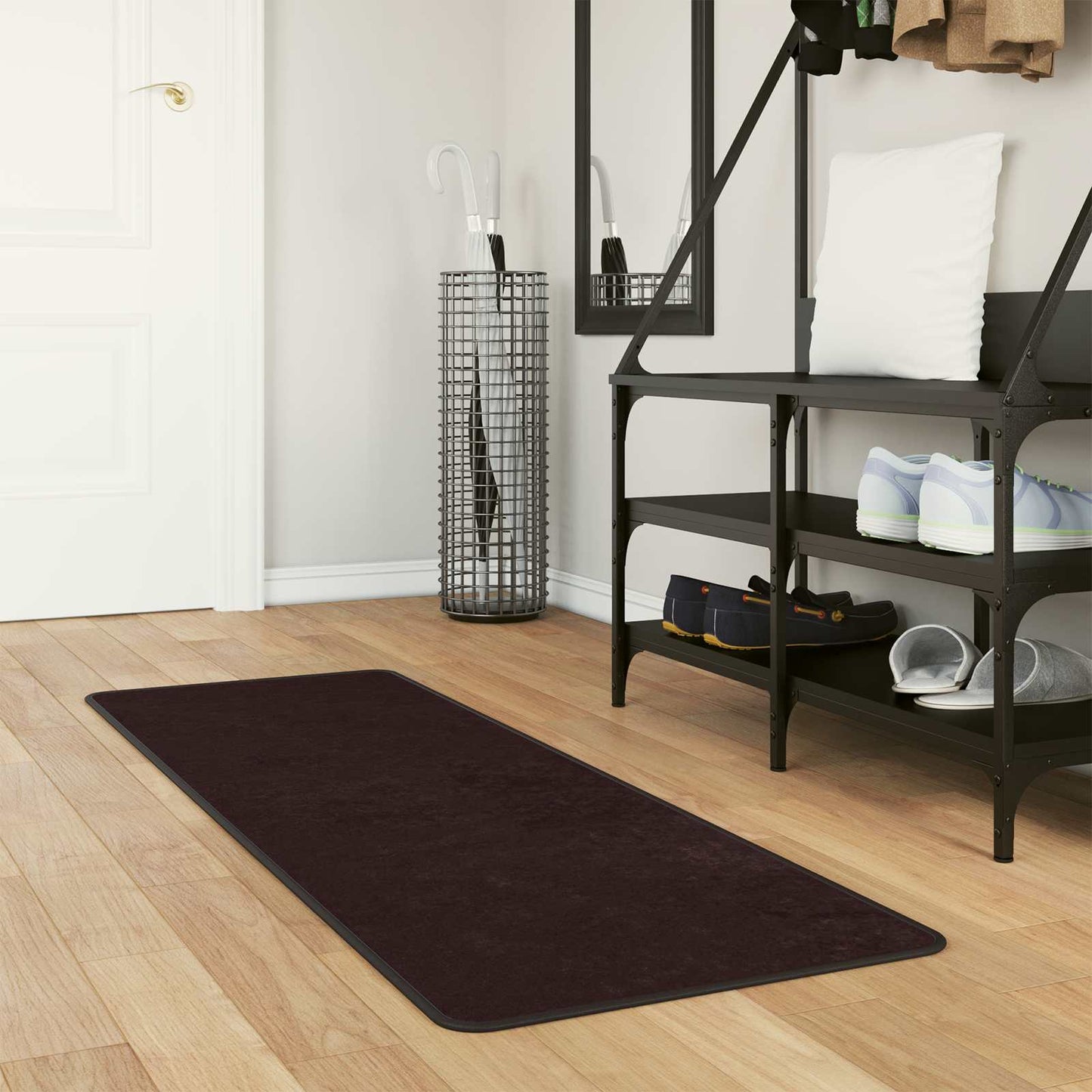 Runner Tappeto MARSA Antracite 50 x 200 cm Poliestere e PVC | homemem39