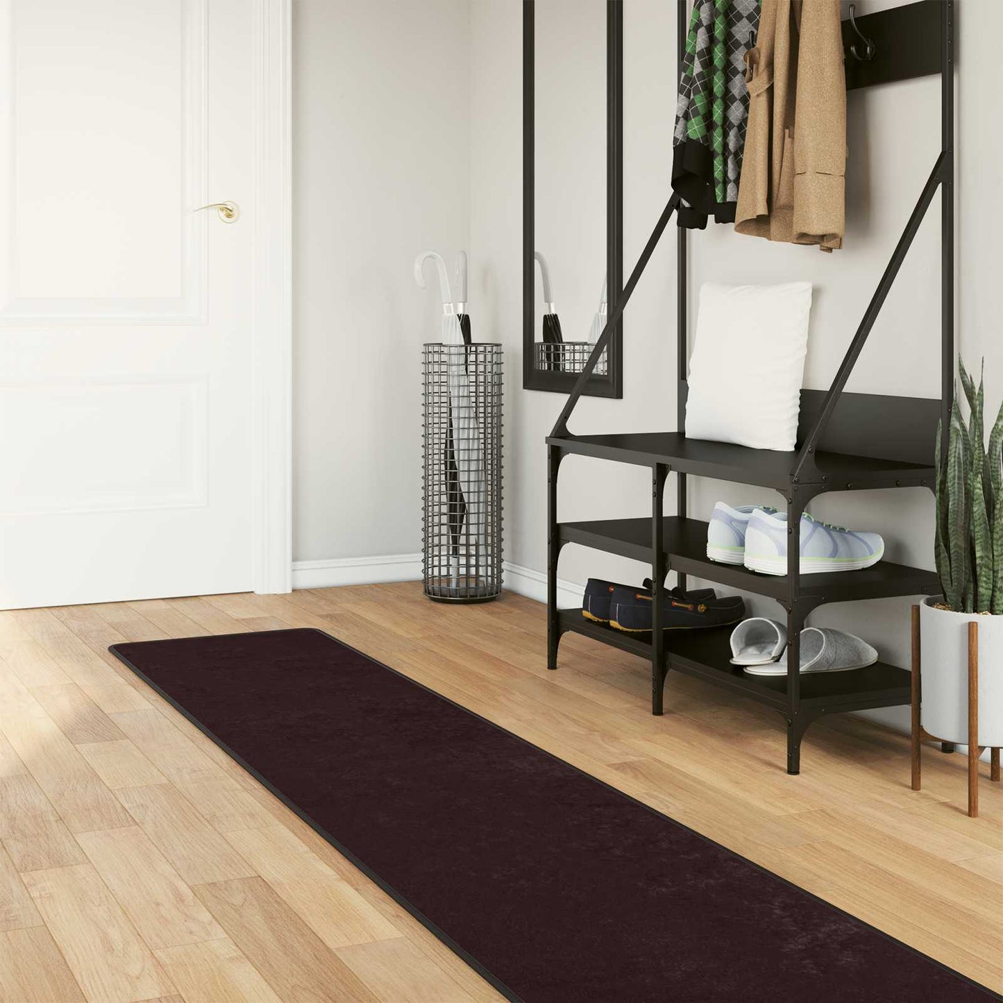 Runner Tappeto MARSA Antracite 50 x 400 cm Poliestere e PVC