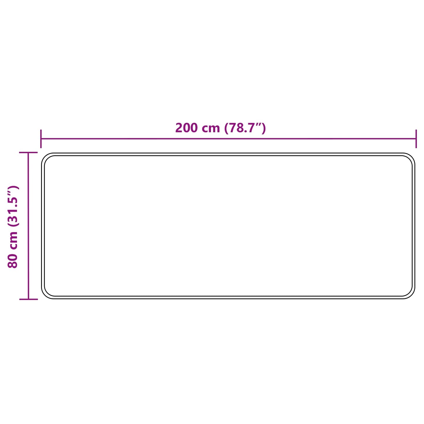Runner Tappeto MARSA Antracite 80 x 200 cm Poliestere e PVC | homemem39