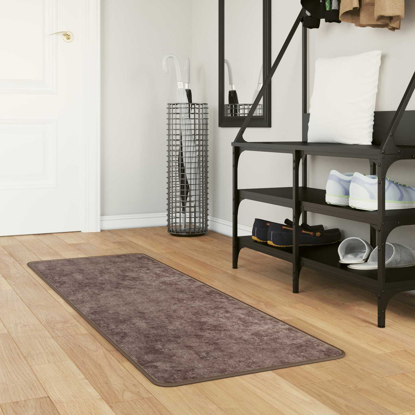 Runner Tappeto MARSA Grigio 50 x 150 cm Poliestere e PVC | homemem39