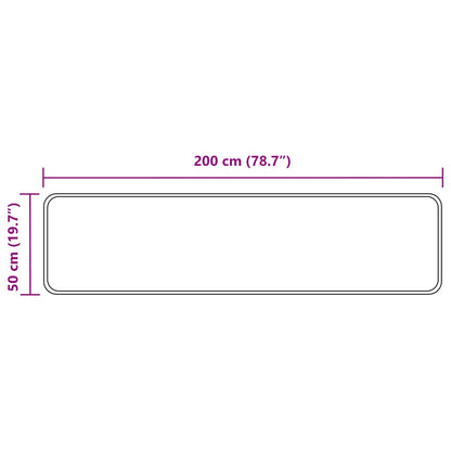 Runner Tappeto MARSA Grigio 50 x 200 cm Poliestere e PVC | homemem39