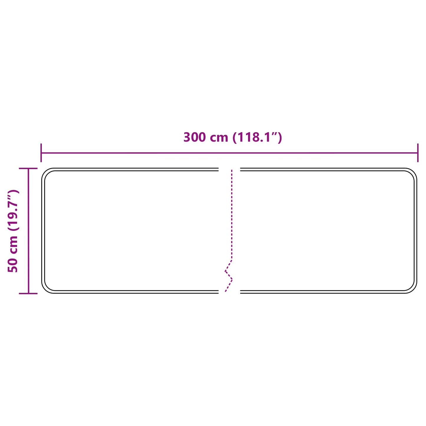 Runner Tappeto MARSA Grigio 50 x 300 cm Poliestere e PVC | homemem39