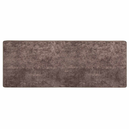 Runner Tappeto MARSA Grigio 100 x 250 cm Poliestere e PVC