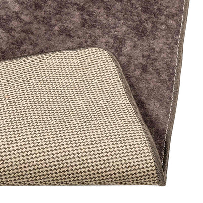 Runner Tappeto MARSA Grigio 100 x 350 cm Poliestere e PVC