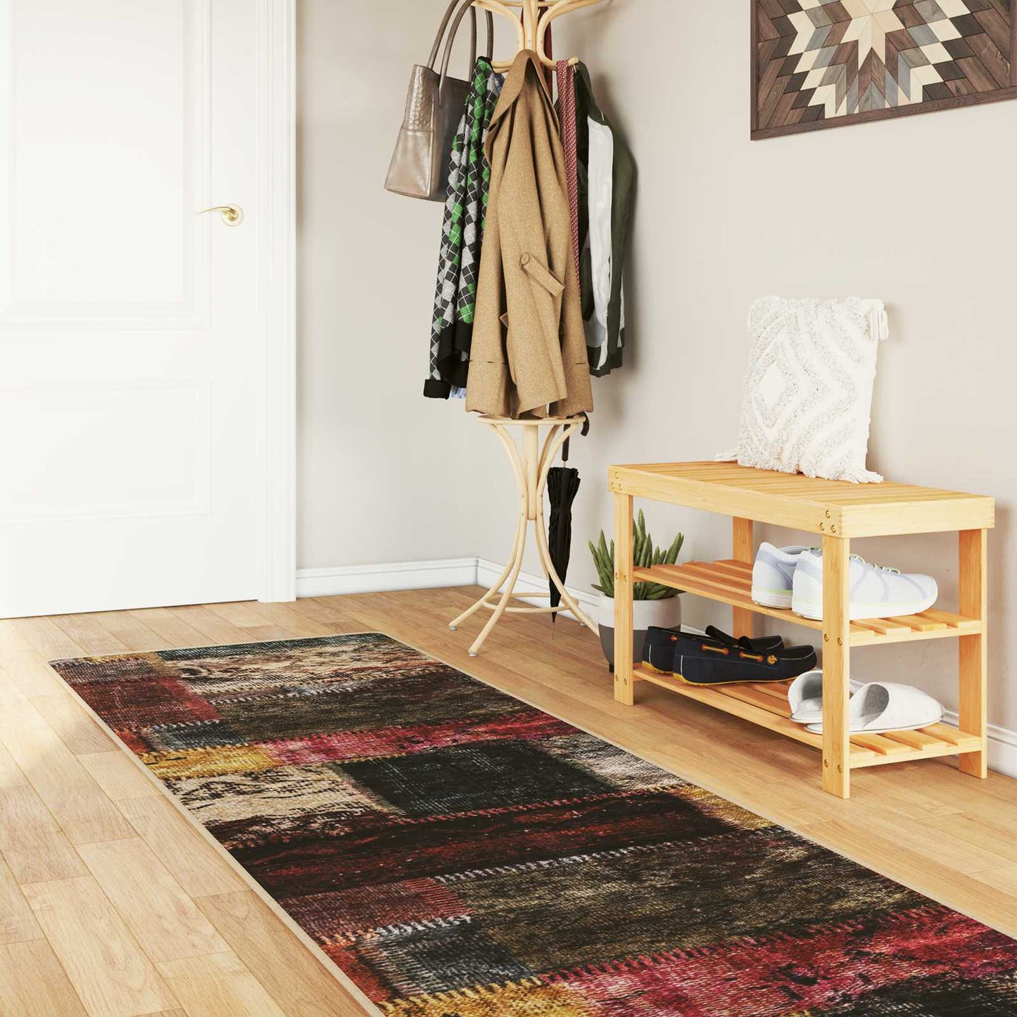 Runner Tappeto MARSA Multicolore 80 x 450 cm Poliestere e PVC | homemem39