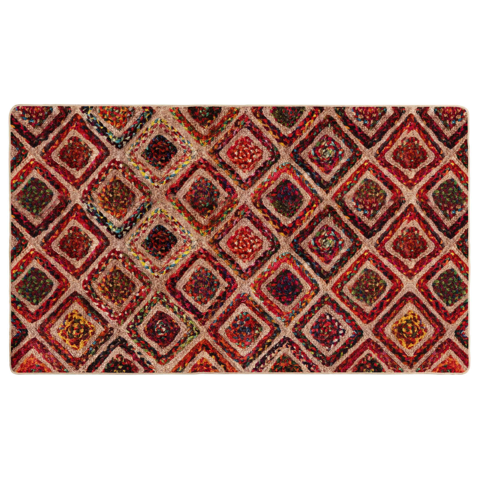 Runner Tappeto MARSA Multicolore 80 x 100 cm Poliestere e PVC | homemem39