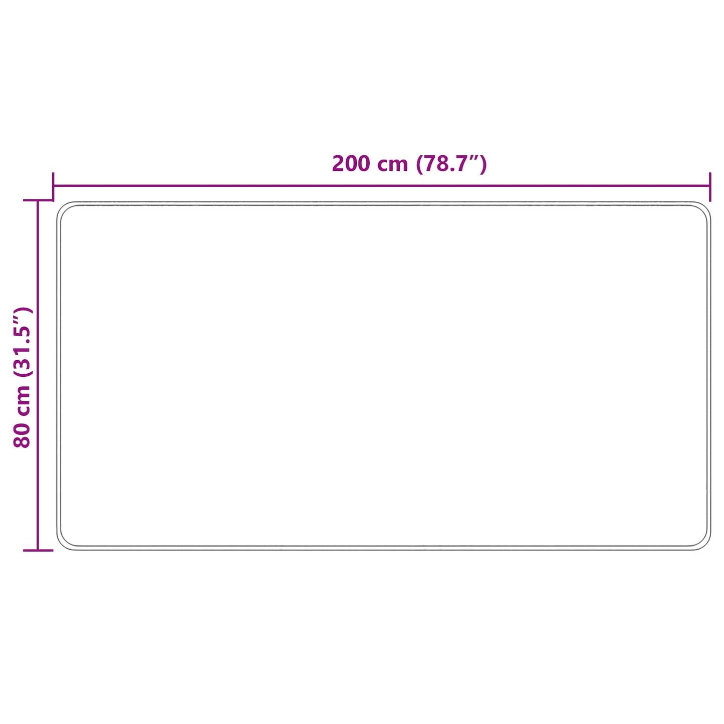 Runner Tappeto MARSA Multicolore 80 x 200 cm Poliestere e PVC | homemem39
