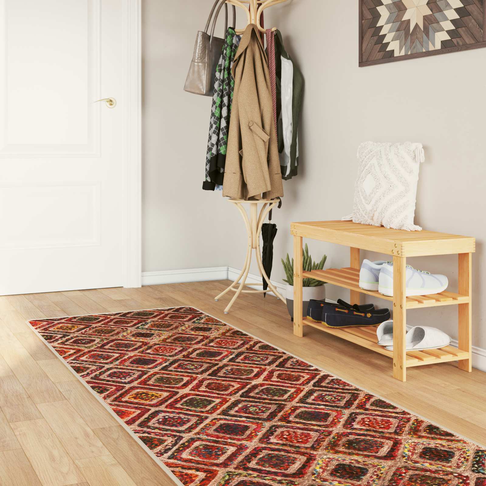 Runner Tappeto MARSA Multicolore 80 x 250 cm Poliestere e PVC | homemem39