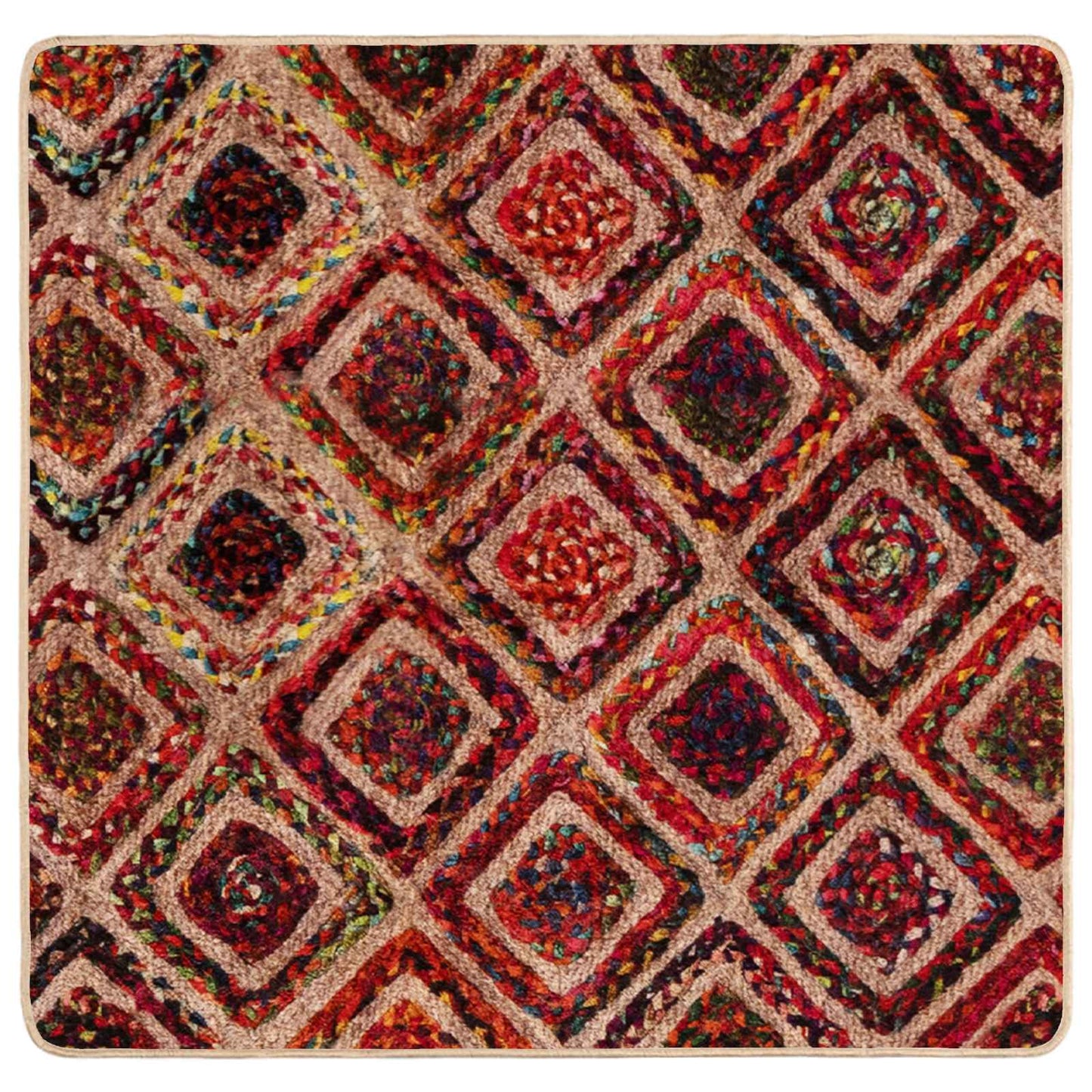 Runner Tappeto MARSA Multicolore 100 x 100 cm Poliestere e PVC