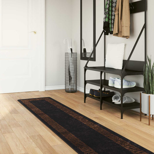 Runner Tappeto MARSA Nero 50 x 250 cm Poliestere e PVC