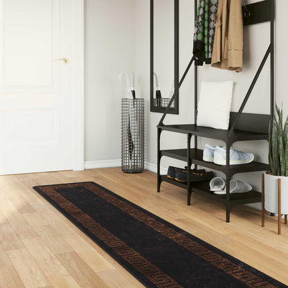 Runner Tappeto MARSA Nero 50 x 350 cm Poliestere e PVC