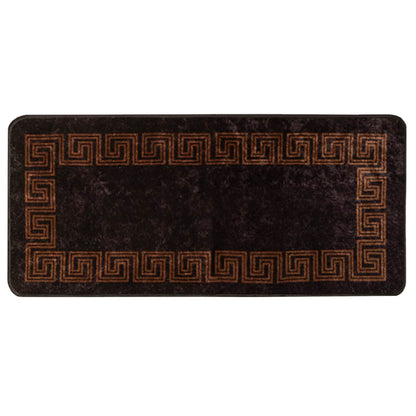 Runner Tappeto MARSA Nero 100 x 200 cm Poliestere e PVC