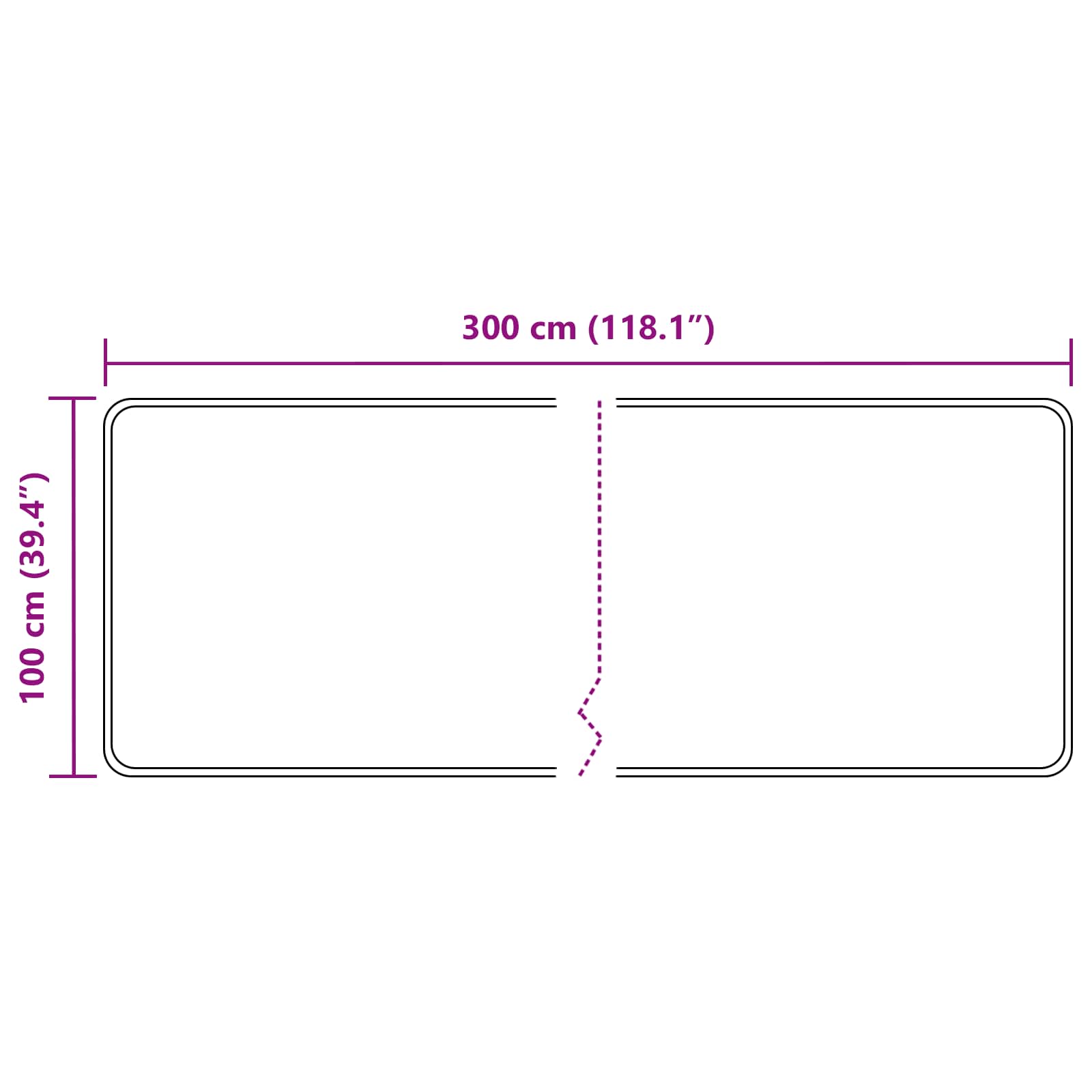 Runner Tappeto MARSA Nero 100 x 300 cm Poliestere e PVC | homemem39