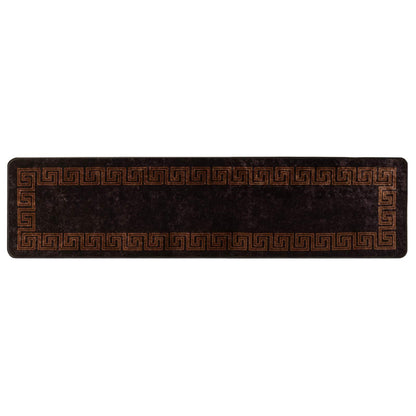Runner Tappeto MARSA Nero 100 x 400 cm Poliestere e PVC