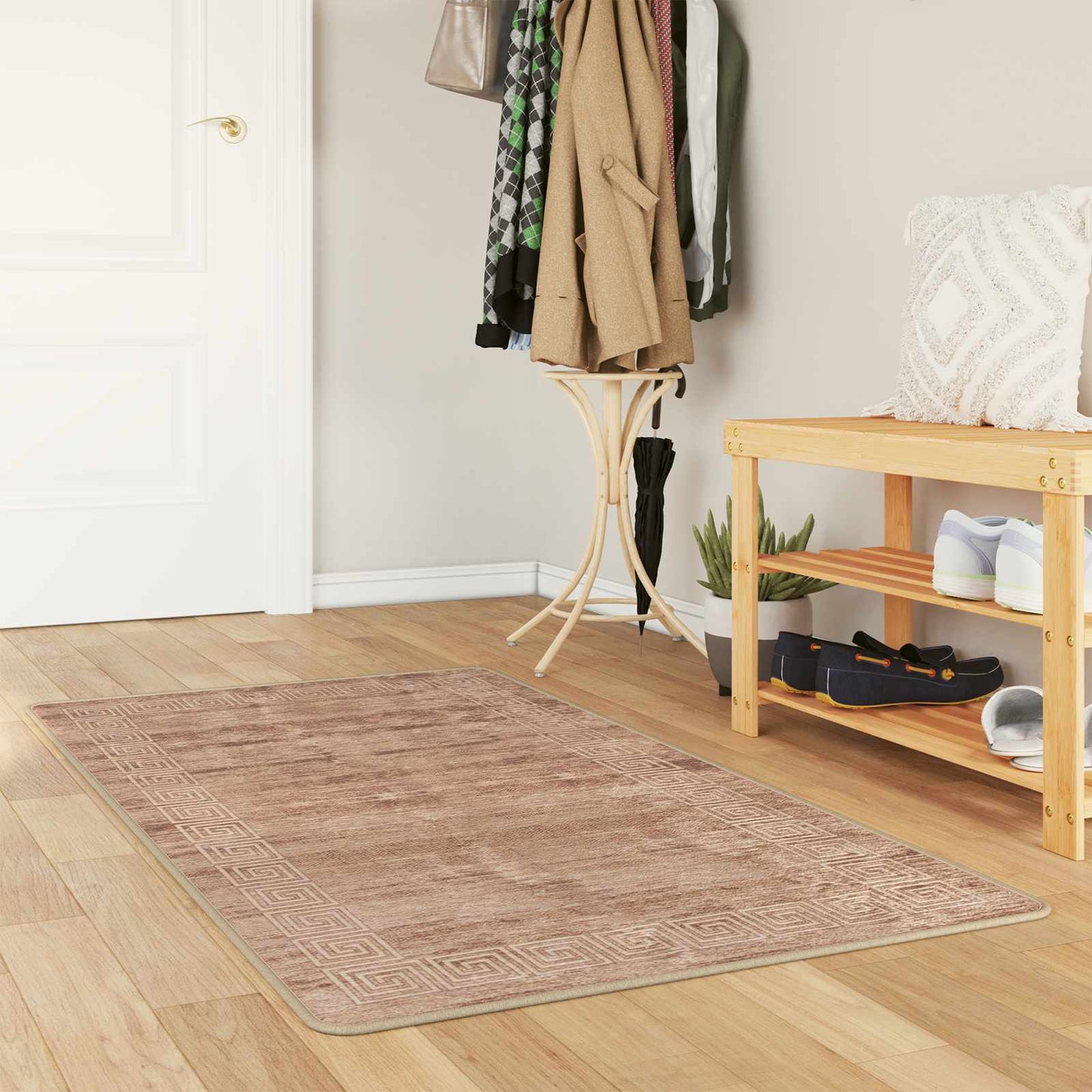 Runner Tappeto MARSA Bianco 80 x 200 cm Poliestere e PVC