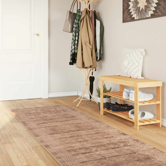 Runner Tappeto MARSA Bianco 80 x 250 cm Poliestere e PVC