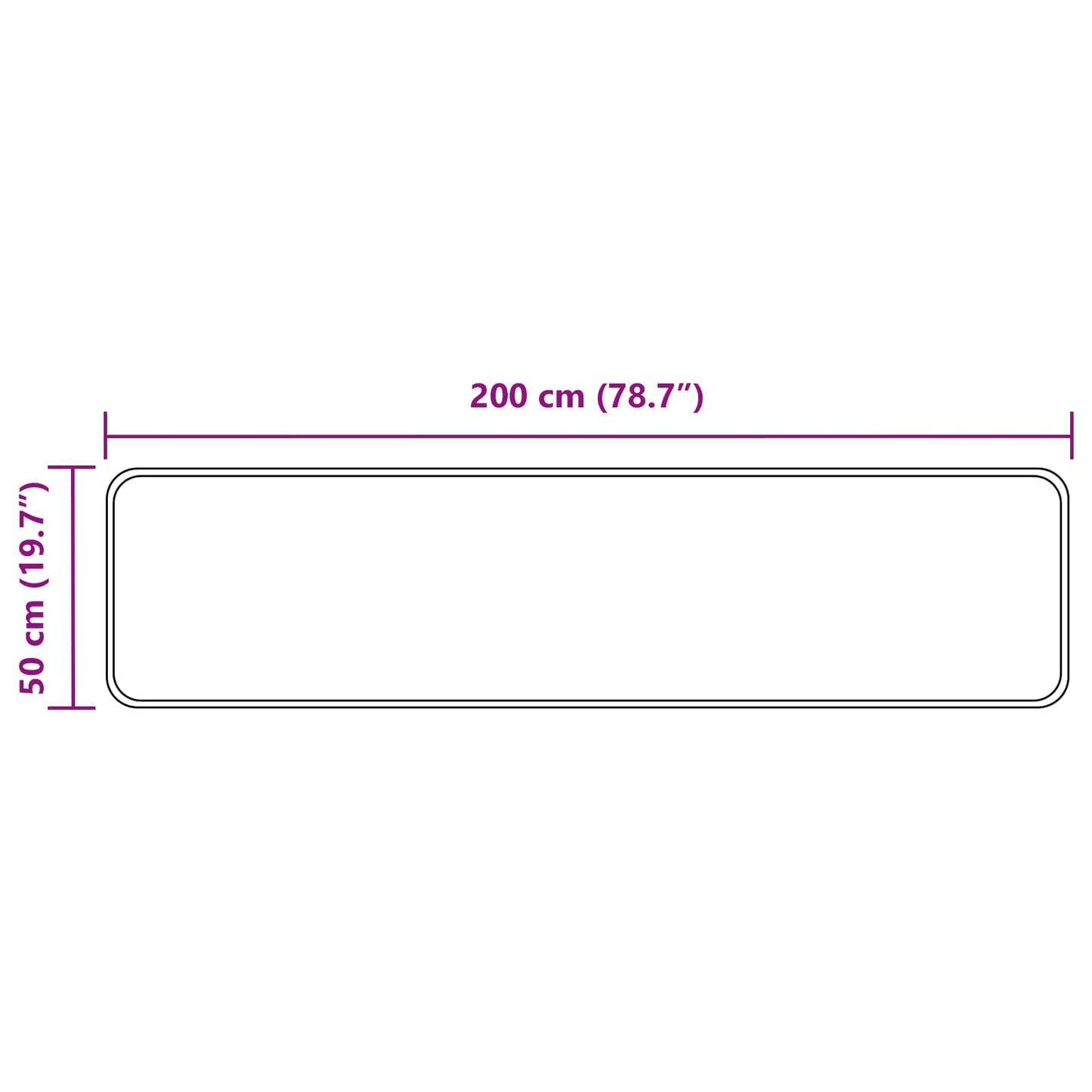Runner Tappeto MARSA Nero 50 x 200 cm Poliestere e PVC | homemem39
