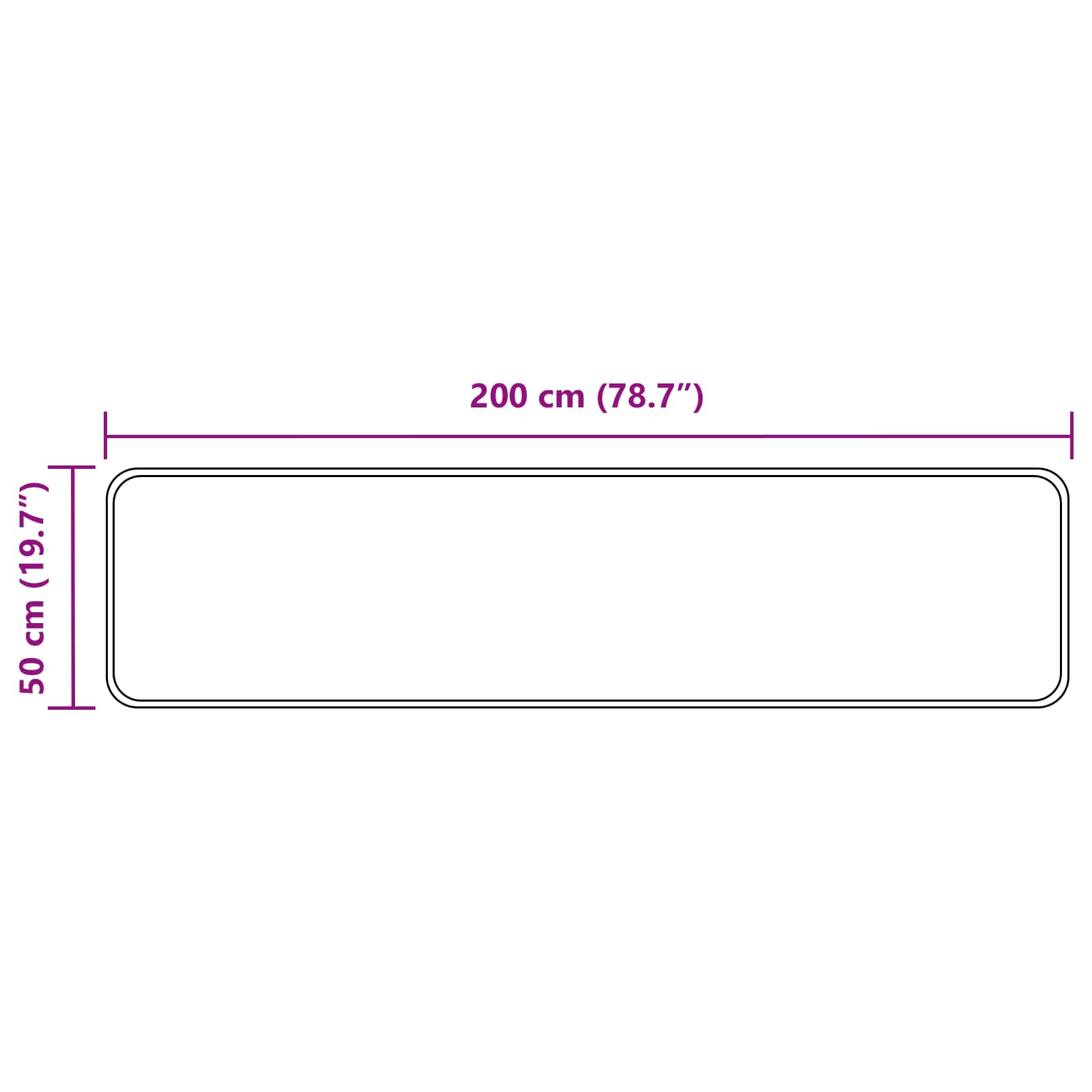 Runner Tappeto MARSA Nero 50 x 200 cm Poliestere e PVC | homemem39
