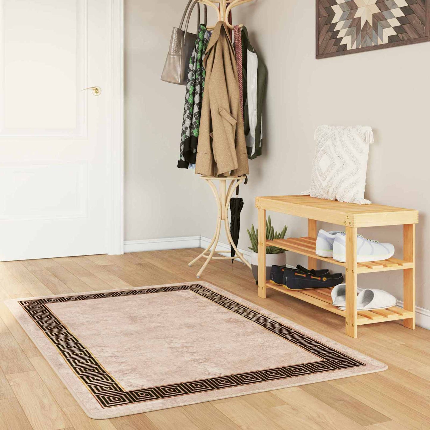 Runner Tappeto MARSA Nero 80 x 100 cm Poliestere e PVC | homemem39