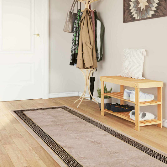 Runner Tappeto MARSA Nero 80 x 450 cm Poliestere e PVC | homemem39